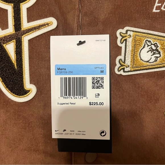 NWT Nike Therma Fit Varsity Jacket, Men’s Sz Medium, Brown - Picture 6 of 15